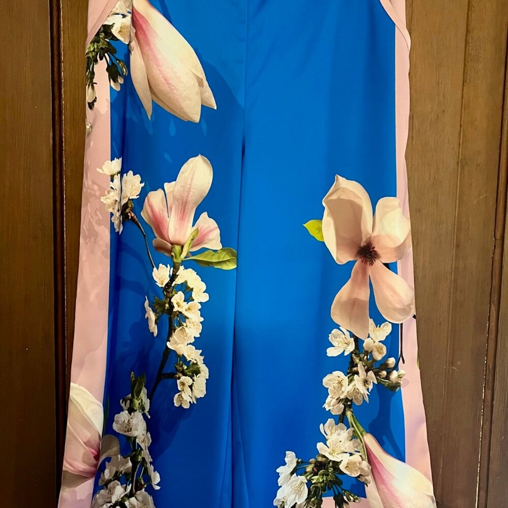 TED BAKER  LONDON Debbae Harmony Satin Culottes, Blue and Pink